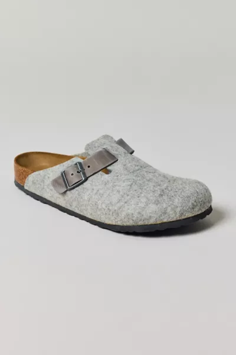 Birkenstock Men's Boston Natural Leather-Felt Clog