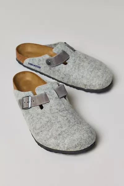 Birkenstock Men's Boston Natural Leather-Felt Clog