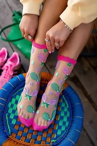 Sock Candy Tenniscore Ruffle Sheer Sock