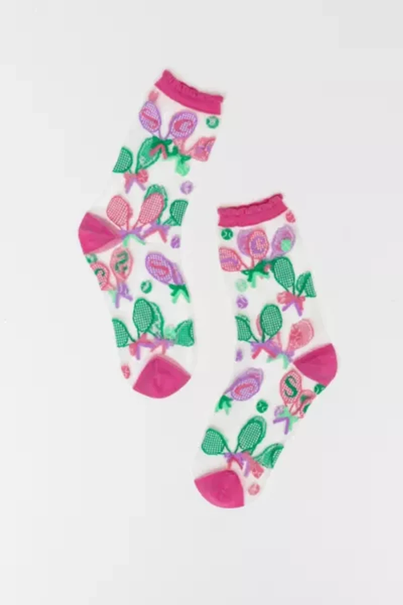 Sock Candy Tenniscore Ruffle Sheer Sock