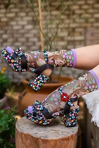 Sock Candy Rabbit Floral Black Sheer Sock