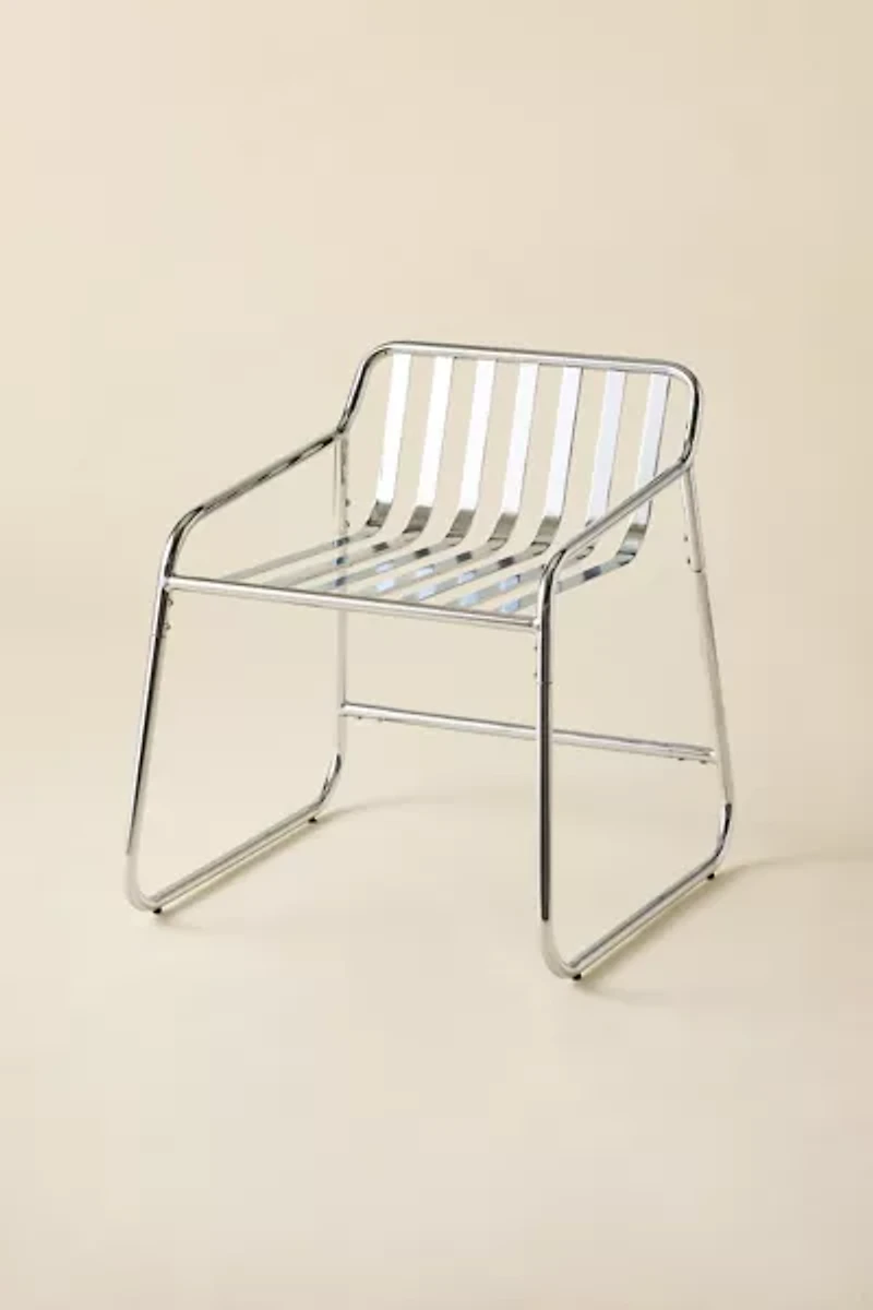 Boden Slatted Chrome Dining Chair - Set Of 2