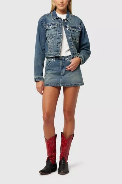 Abrand Crop Denim Jacket