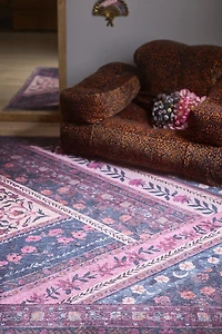 Ruby Floral Washable Digital Printed Rug