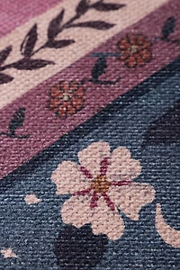 Ruby Floral Washable Digital Printed Rug