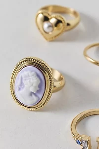 Embellished Cameo Ring Set