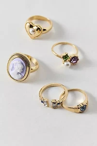Embellished Cameo Ring Set
