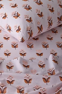 Wren Woodblock Floral Printed Sheet Set