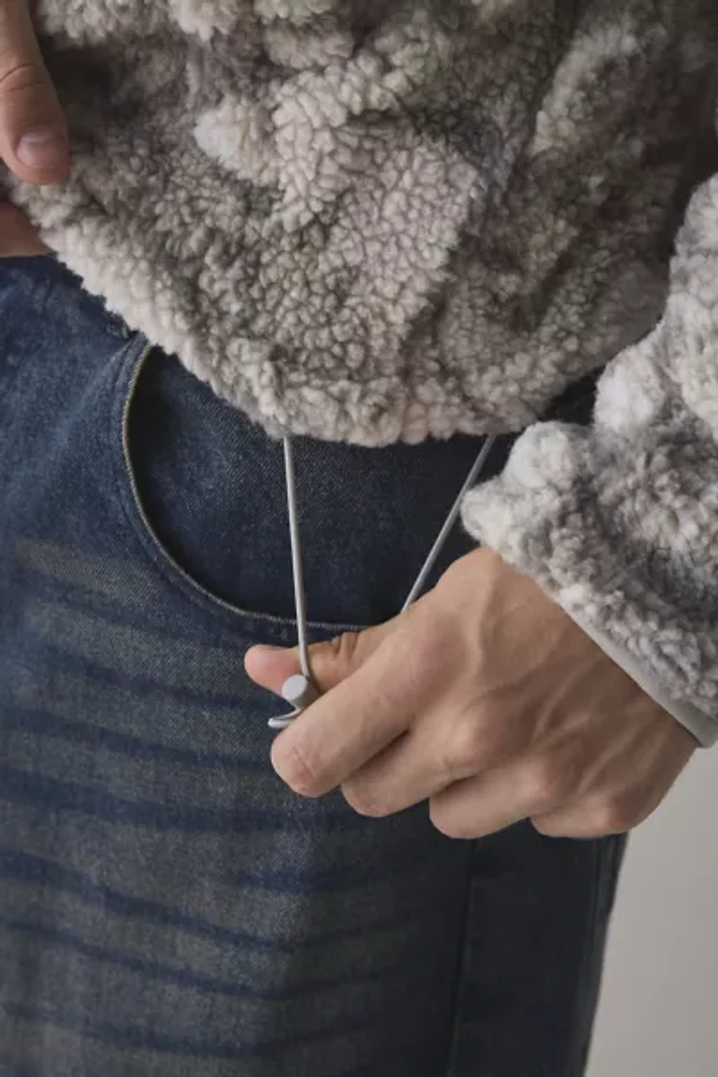 BDG Printed Fleece Quarter Zip Sweatshirt