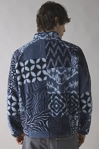 BDG Printed Fleece Quarter Zip Sweatshirt