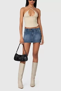 Edikted Lou Crossover Beaded Corset Top