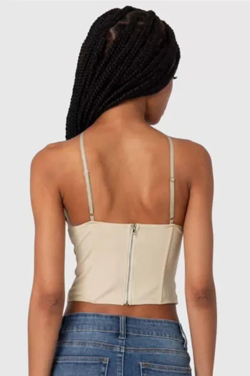 Edikted Lou Crossover Beaded Corset Top