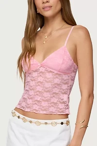 Edikted Eira Sheer Lace Tank Top