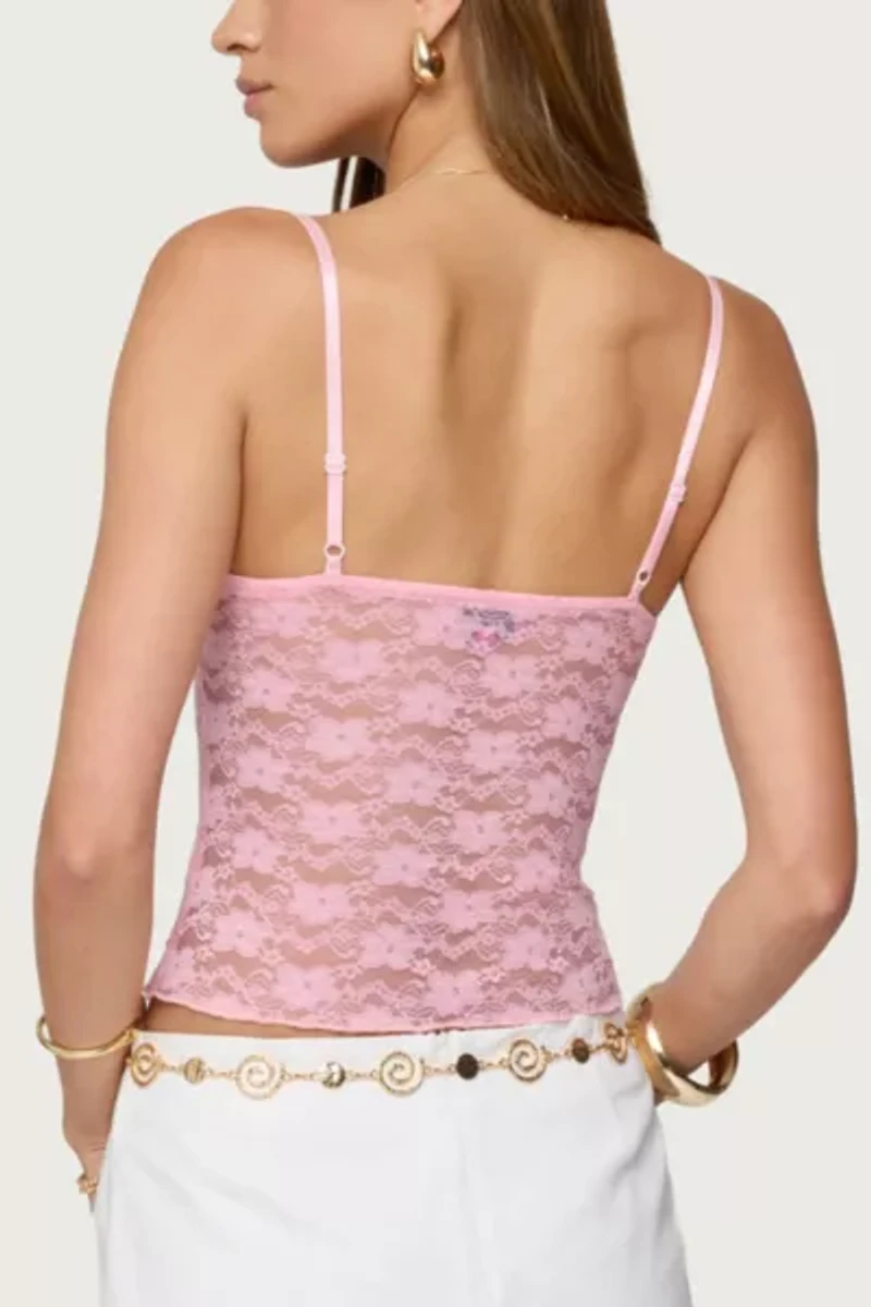 Edikted Eira Sheer Lace Tank Top