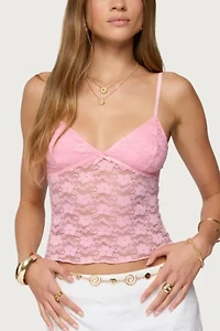 Edikted Eira Sheer Lace Tank Top