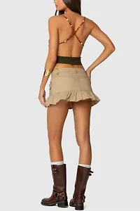 Edikted Beaded Deep Cowl Neck Backless Top