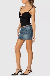 Edikted Layered Bra Cowl Neck Top