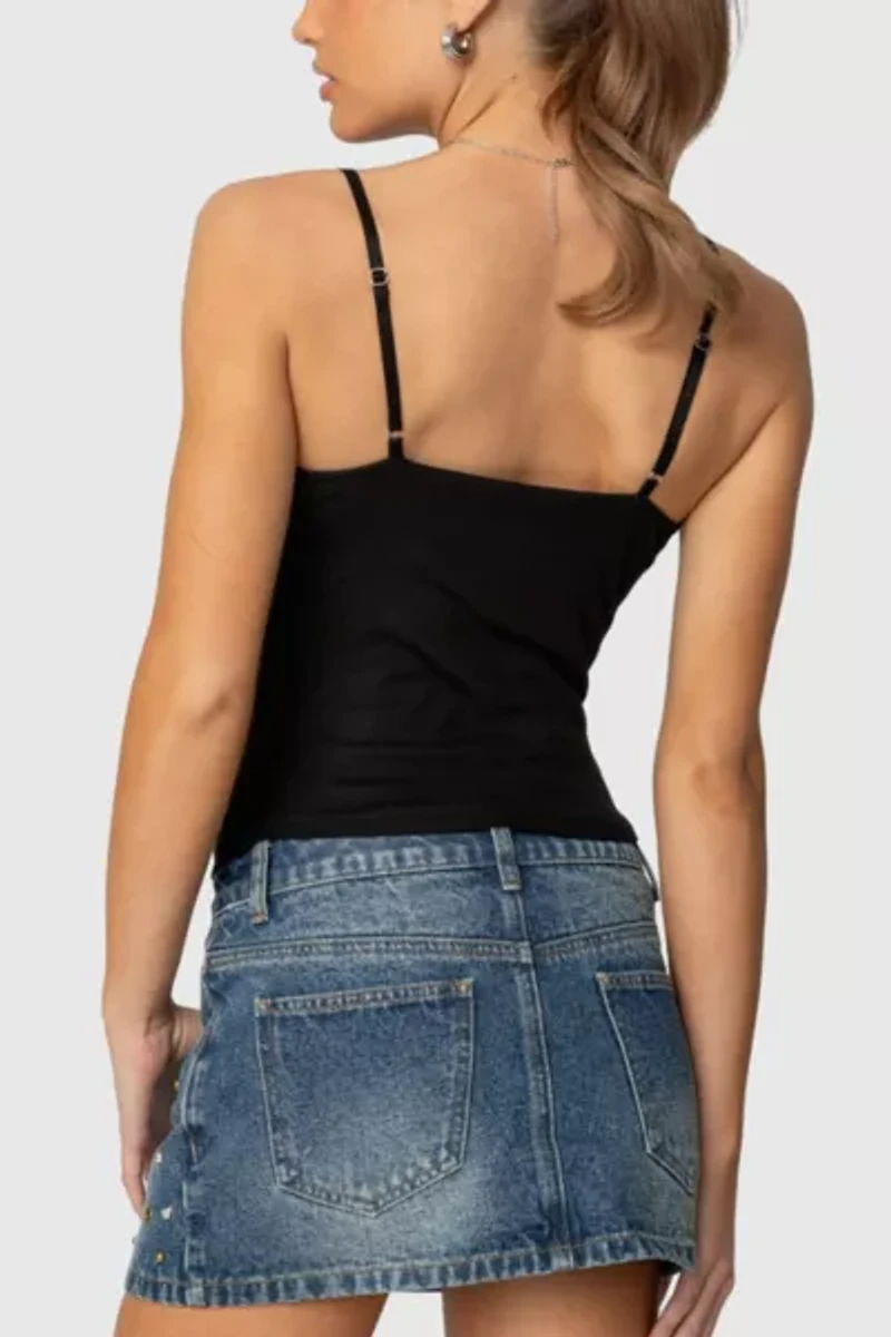 Edikted Layered Bra Cowl Neck Top