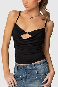 Edikted Layered Bra Cowl Neck Top