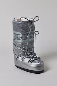 Moon Boot Women's Icon Glance Silver Satin