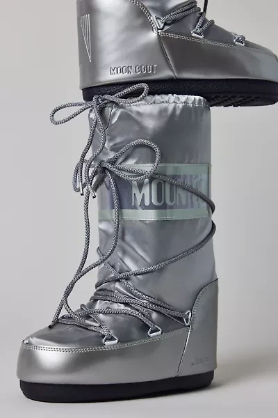 Moon Boot Women's Icon Glance Silver Satin