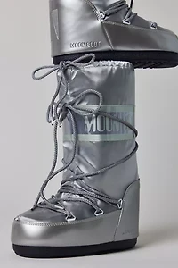 Moon Boot Women's Icon Glance Silver Satin
