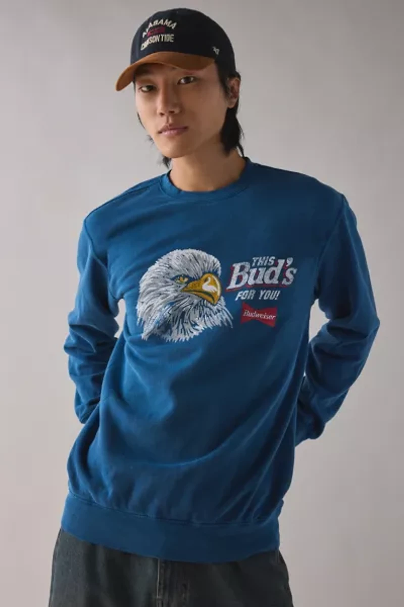 Budweiser Eagle Graphic Crew Neck Sweatshirt