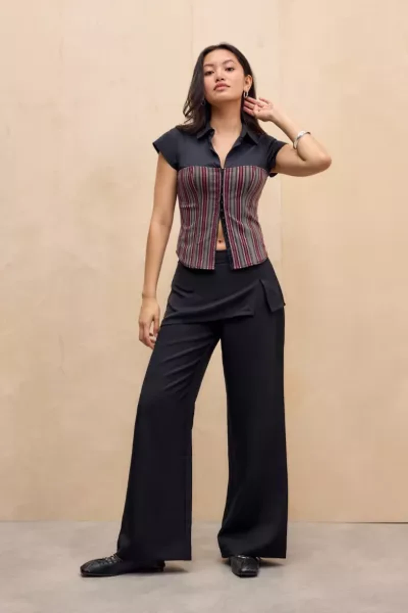 UO La Lune Hybrid Mini Skirt Layered Pant