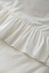 Solid Ruffle Trim Duvet Cover