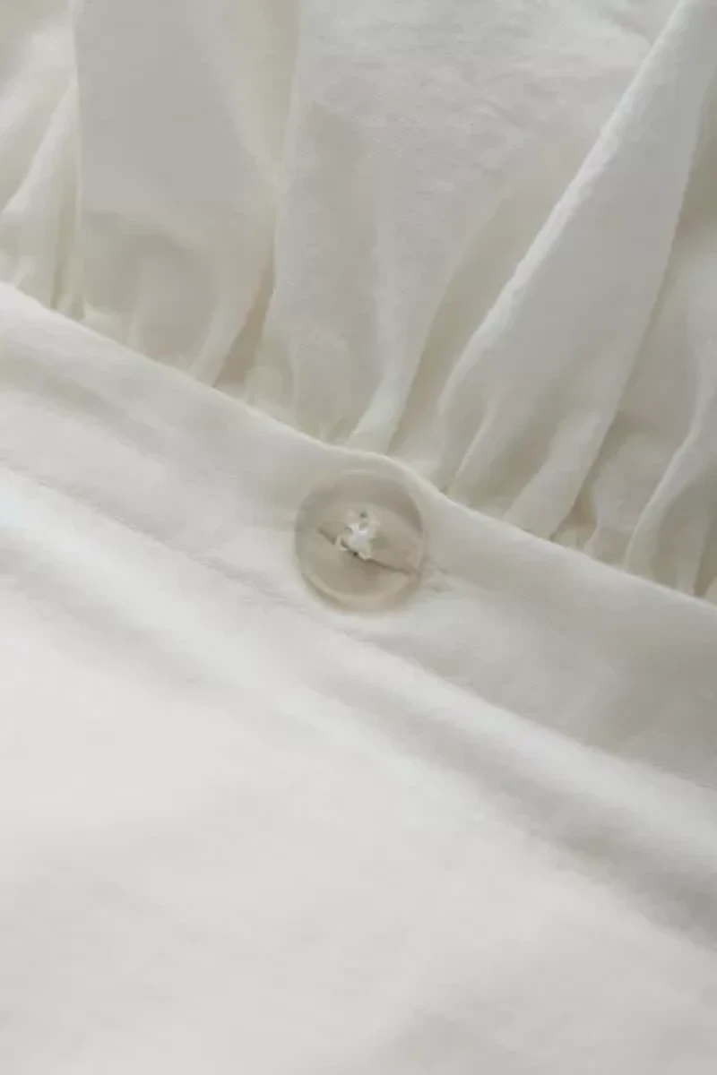 Solid Ruffle Trim Duvet Cover