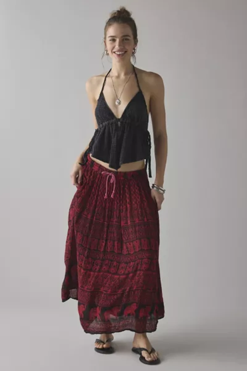 ReMADE By UO Overdyed Gauze Maxi Skirt