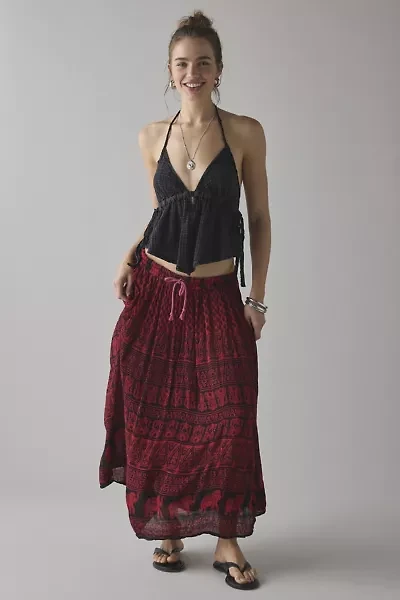 ReMADE By UO Overdyed Gauze Maxi Skirt