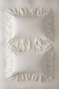Solid Ruffle Trim Sham Set