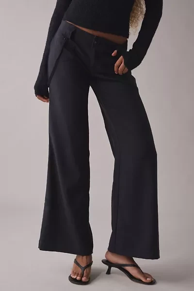 UO Feeling It Twill Low-Rise Wide Leg Trouser