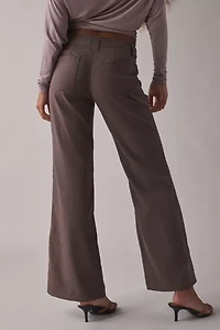 UO Feeling It Twill Low-Rise Wide Leg Trouser