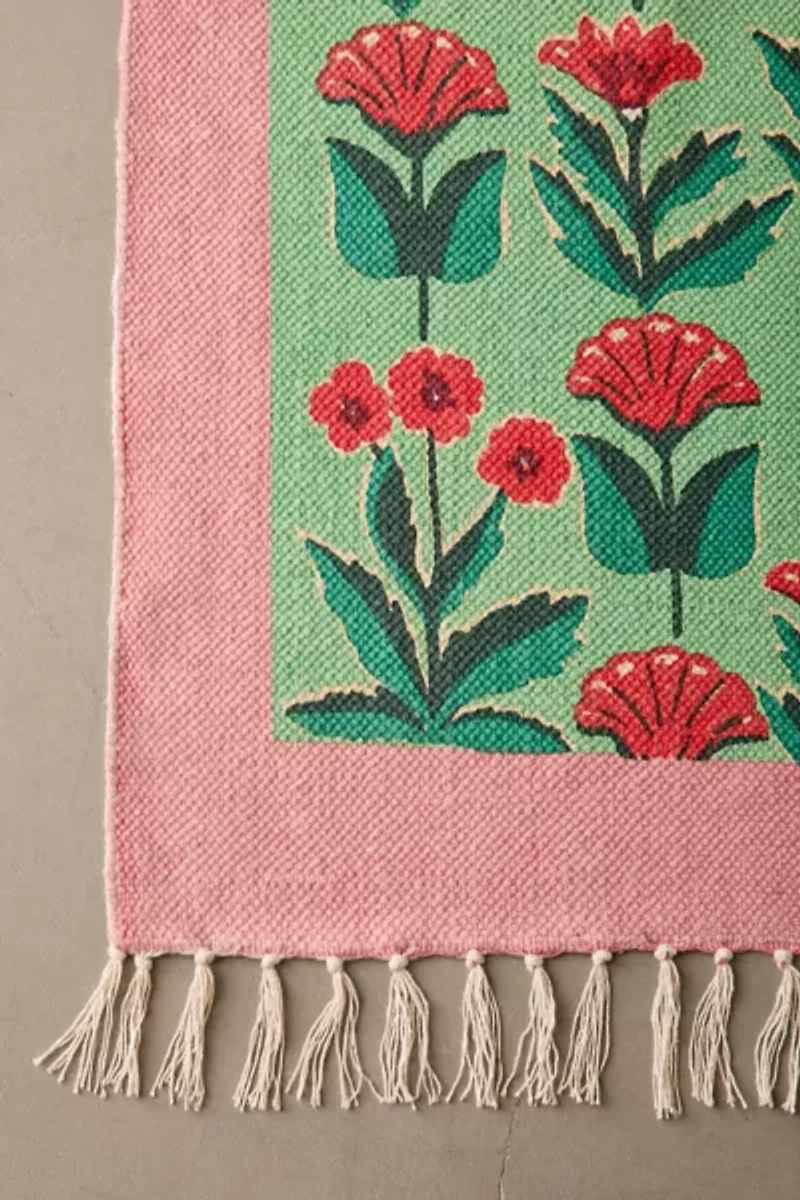 Brighton Floral Printed Woven Rug