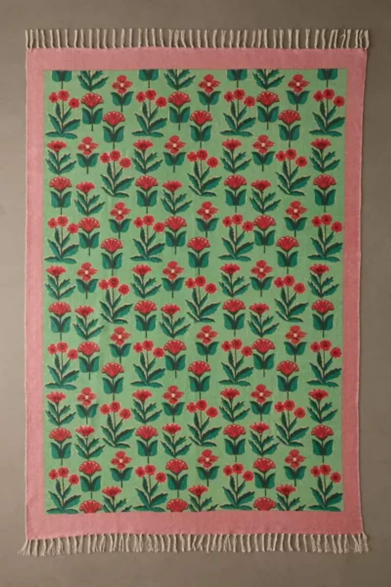 Brighton Floral Printed Woven Rug