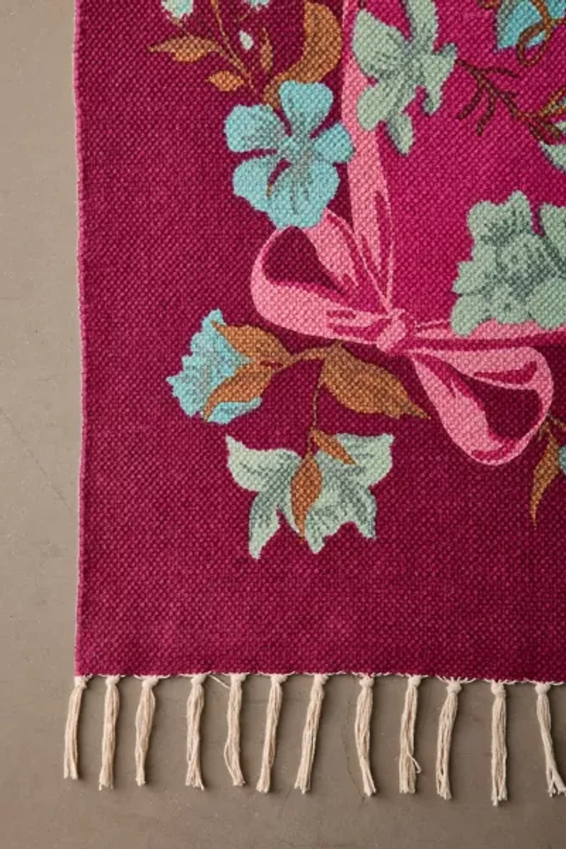 Blooming Bow Printed Woven Rug