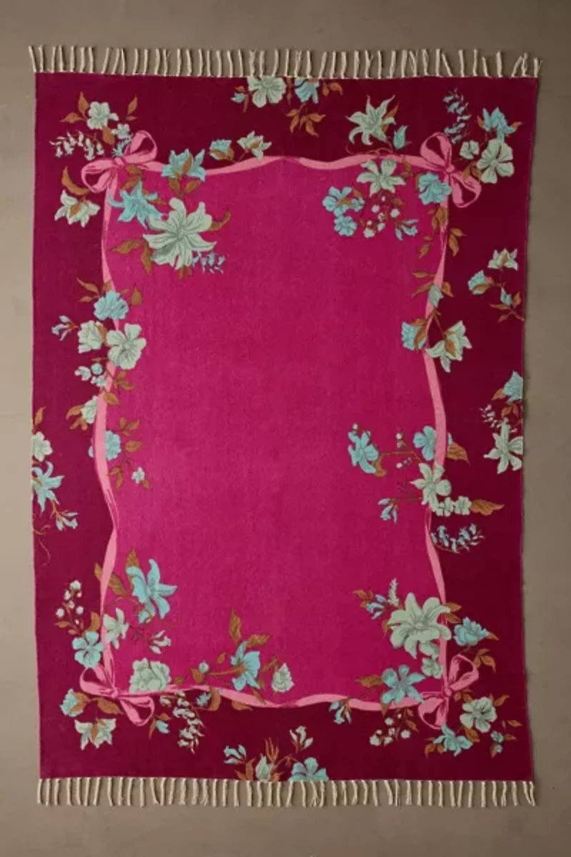 Blooming Bow Printed Woven Rug