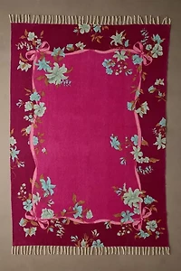 Blooming Bow Printed Woven Rug