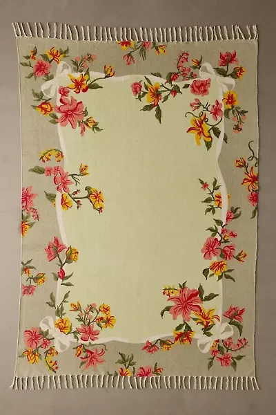 Blooming Bow Printed Woven Rug