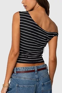 Edikted Keryn Striped Asymmetric Top