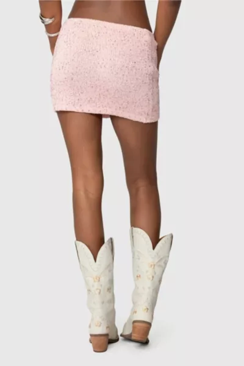 Edikted Shaylee Sequin Knit Mini Skirt