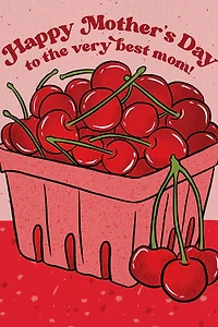 Boss Dotty Cherry Mom Mother's Day Card