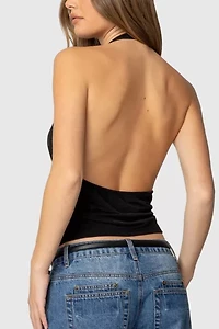 Edikted Rhia Cowl Neck Halter Top