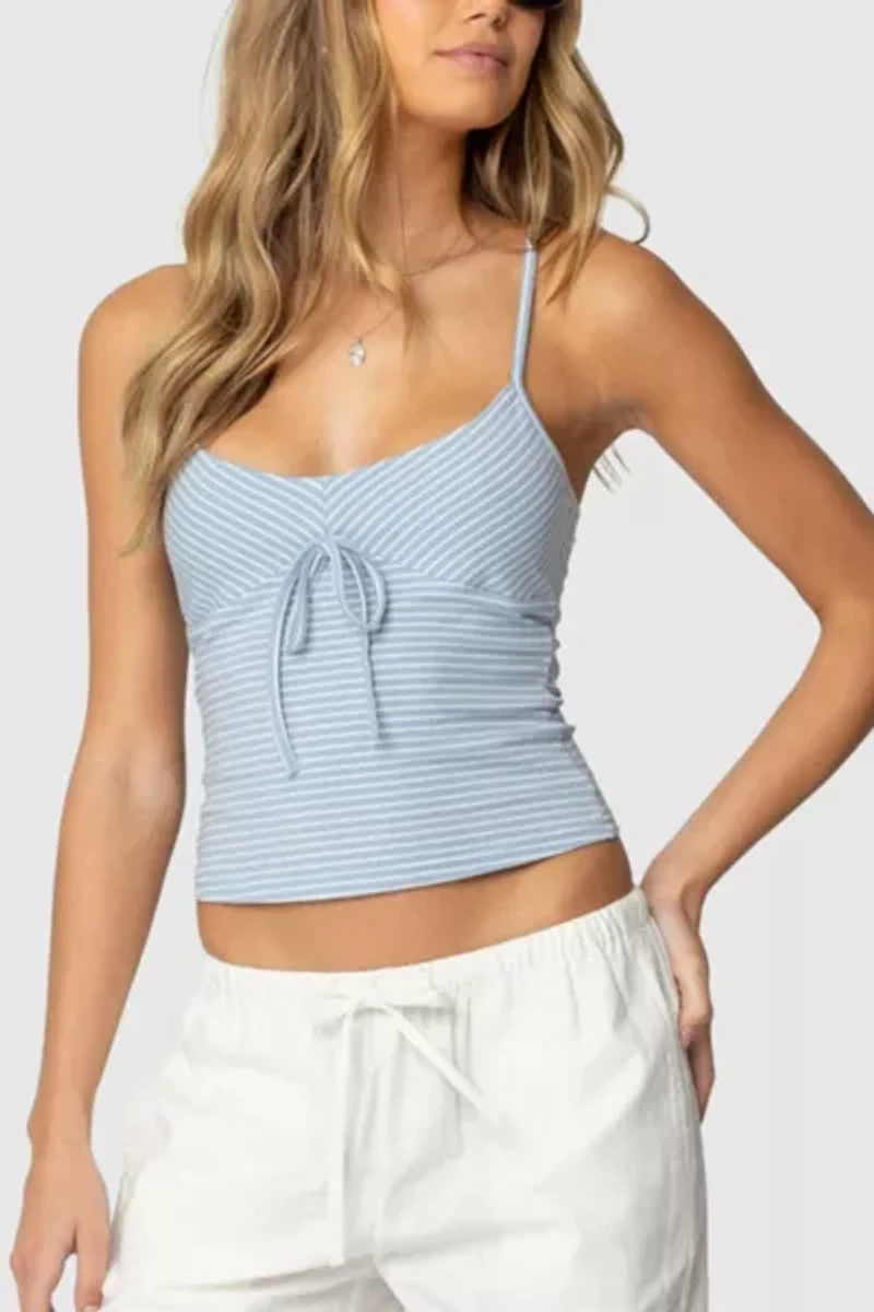 Edikted Tova Striped Scoop Tank Top