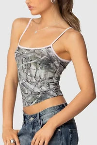 Edikted Camo Contrast Tank Top