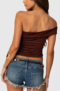 Edikted Yafa Asymmetric Off Shoulder Top