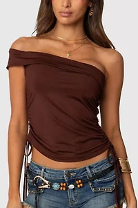 Edikted Yafa Asymmetric Off Shoulder Top
