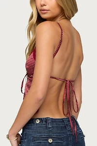 Edikted Backless Polka Dot Flyaway Tank Top